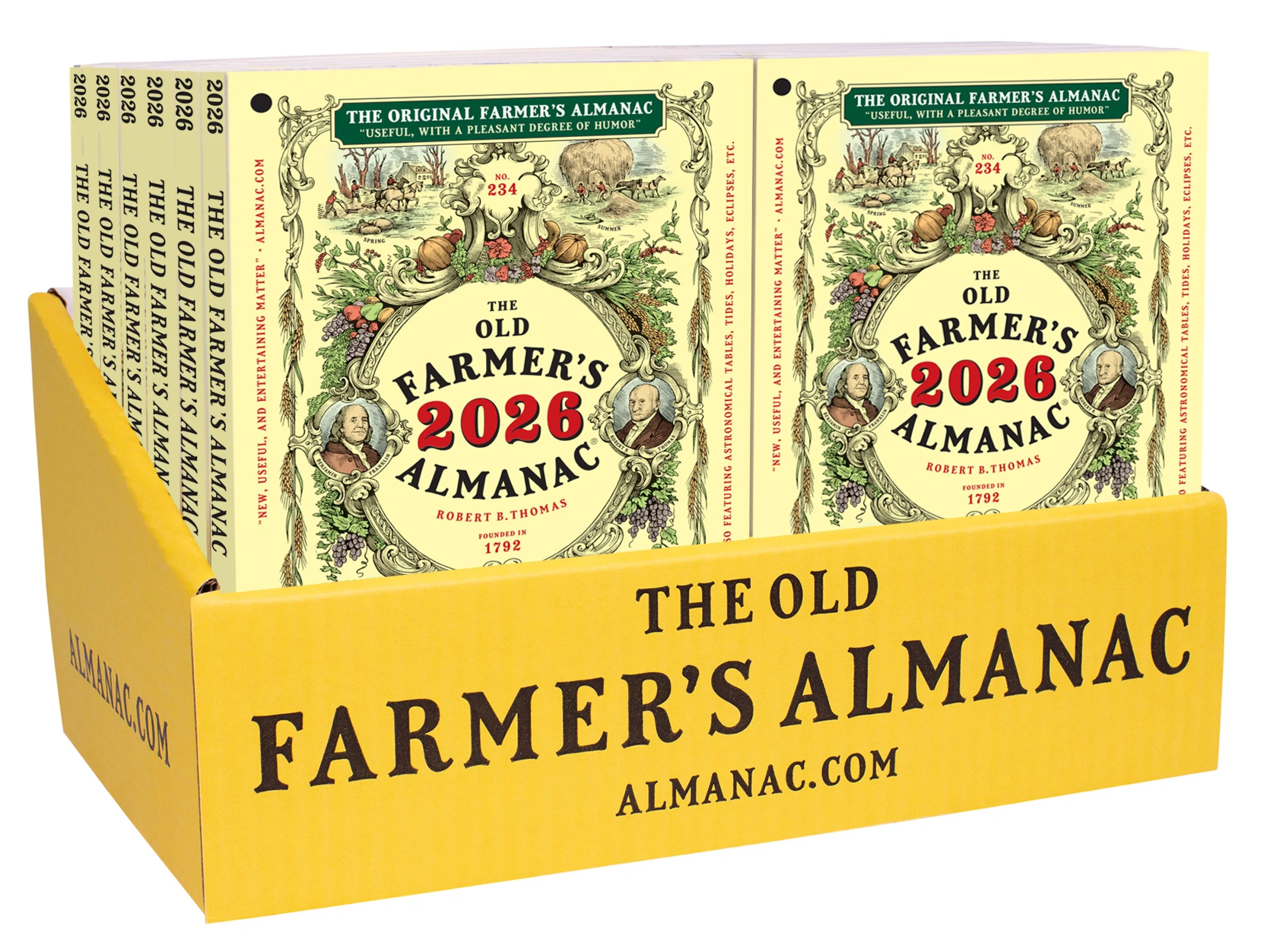 The 2026 Old Farmer's Almanac 24-copy counter display