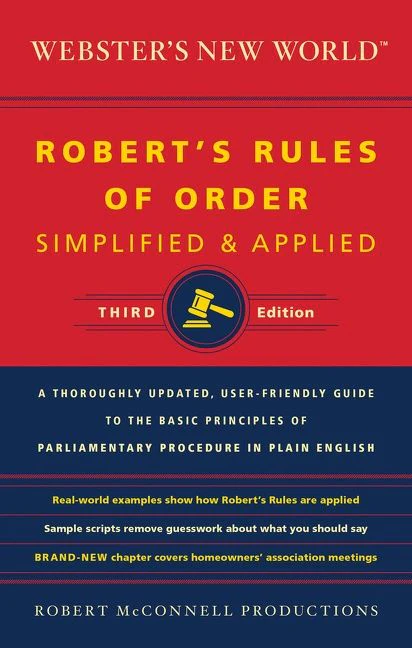 Webster's New World Robert's Rules Of Order Simplified And Applied, Third Ed. - Image 2